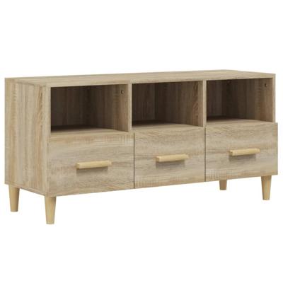 Tv-meubel 102x36x50 cm bewerkt hout sonoma eikenkleurig Tv-meubel 102x36x50 cm bewerkt hout sonoma eikenkleurig