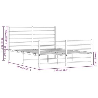 Bedframe met hoofd- en voeteneinde metaal wit 150x200 cm