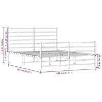 Bedframe met hoofd- en voeteneinde metaal wit 150x200 cm - thumbnail