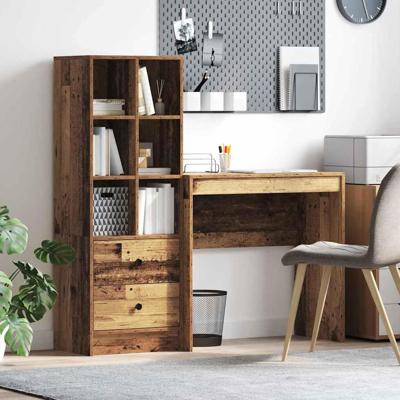 Bureau met lade 2 pcs Oudhout