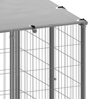VidaXL Hondenkennel 330x110x110 cm staal zilverkleurig VidaXL Hondenkennel 330x110x110 cm staal zilverkleurig