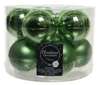 Decoris kerstballen glas 10st groen 6cm - thumbnail