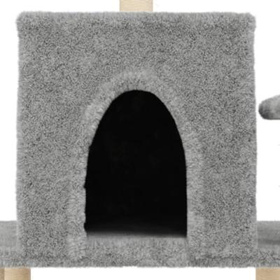 Kattenmeubel met sisal krabpalen 122 cm lichtgrijs - thumbnail