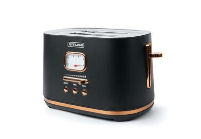 Muse MS-130BC - Broodrooster, 1.000 W, zwart/messing