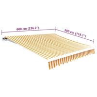 Luifeldoek 6x3 m canvas zonnebloemgeel en wit - thumbnail