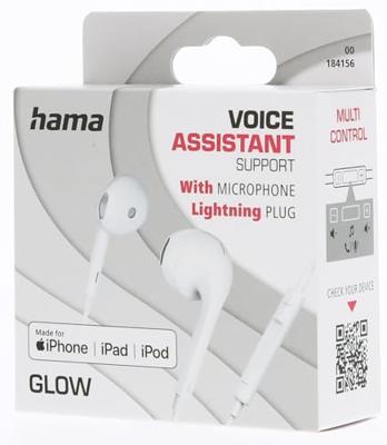 Hama Oordopjes Glow Earbuds Microfoon Lightning Wit Hama Oordopjes Glow Earbuds Microfoon Lightning Wit