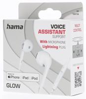 Hama Oordopjes Glow Earbuds Microfoon Lightning Wit - thumbnail