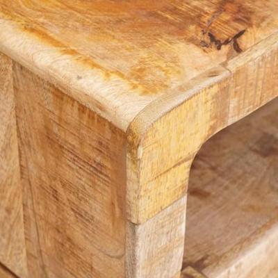 Bijzettafel met plank Bruin 40 x 40 x 49 cm Massief Mango Hout
