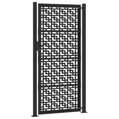 Poort met kruisontwerp 105x205 cm staal zwart Poort met kruisontwerp 105x205 cm staal zwart