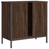 Wastafelkast 60x30x60 cm bewerkt hout bruin eikenkleurig - thumbnail