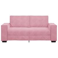 Tweezitsbank 140 cm fluweel roze - thumbnail