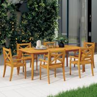 Tuinstoelen 6 st massief acaciahout - thumbnail