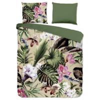 Good Morning Dekbedovertrek "bladeren" - Groen - (200x200/220 cm) - Katoen - thumbnail