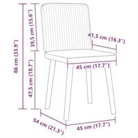 Eetkamerstoelen 2 st stof jeansblauw - thumbnail
