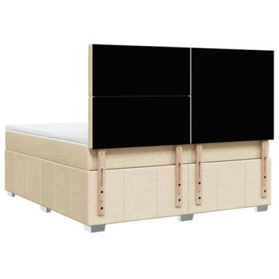 Boxspring met matras stof crèmekleurig 180x200 cm