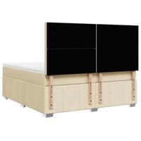 Boxspring met matras stof crèmekleurig 180x200 cm - thumbnail