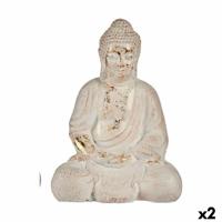 Decoratief tuinfiguur Boeddha Polyresin 22,5 x 41,5 x 29,5 cm (2 Stuks) - thumbnail