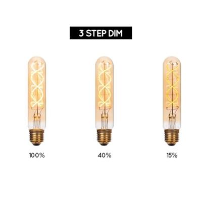 Lucide T32 - Filament lamp - Ø 3 cm - LED 3 StepDim (Memory) - E27 - 1x4,9W 2200K - Amber