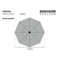 Grote Parasol Paros II 3M A Tilt Licht Grijs van Madison - thumbnail