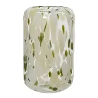 Decoris vaas glas lea 15.5x32cm crème - thumbnail