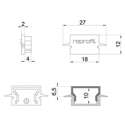 Deko Light 979050 Endkappe H-ET-01-12 Set 2 Stk, Weiß Profieleindkap Kunststof (l x b x h) 27 x 6 x 12 mm 1 stuk(s) Deko Light 979050 Endkappe H-ET-01-12 Set 2 Stk, Weiß Profieleindkap Kunststof (l x b x h) 27 x 6 x 12 mm 1 stuk(s)