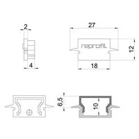 Deko Light 979050 Endkappe H-ET-01-12 Set 2 Stk, Weiß Profieleindkap Kunststof (l x b x h) 27 x 6 x 12 mm 1 stuk(s) - thumbnail