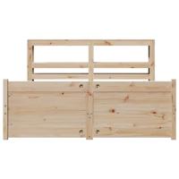 Bedframe met hoofdbord massief grenenhout wit 140x200 cm - thumbnail