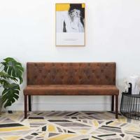 VidaXL Bankje 148,5 cm kunstsuède bruin - thumbnail