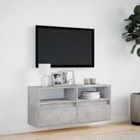 Tv-wandmeubel met LED-verlichting 100x31x45 cm betongrijs - thumbnail
