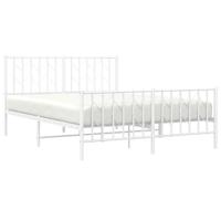 Bedframe met hoofd- en voeteneindemetaal wit 140x200 cm - thumbnail