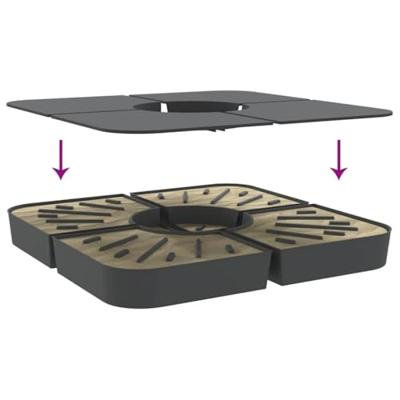 4-delige Set parasolvoeten voor kruisvoet parasol 100 kg PP