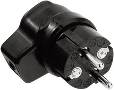 Kalthoff 919171 Haakse stekker met randaarde Rubber 250 V Zwart IP44
