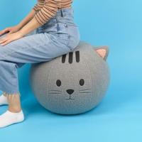 Poef,Kitty,grijs,polyester - thumbnail