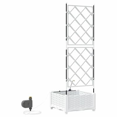 Tuin Bloempot Wit 40 x 40 x 126 cm Staal