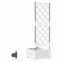 Tuin Bloempot Wit 40 x 40 x 126 cm Staal - thumbnail