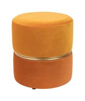ZILT Poef 'Bubbly', Velvet, kleur Oranje - thumbnail