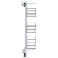 Draadmand uittrekbaar 3-laags 47x15,5x55,5 cm zilverkleurig - thumbnail