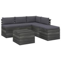 vidaXL 6-delige Loungeset met kussens pallet grenenhout - thumbnail