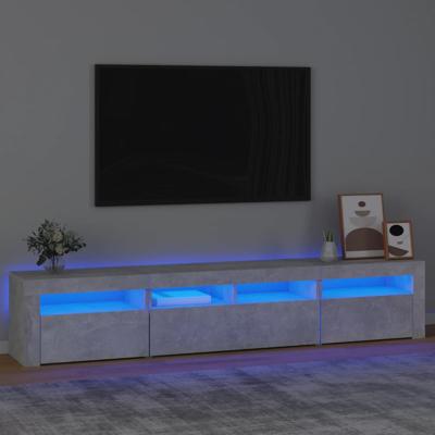 Tv-meubel met LED-verlichting 240x35x40 cm betongrijs