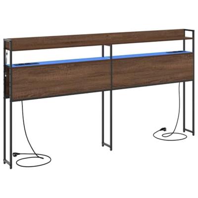 Hoofdbord met plank bruin eikenkleur 200 cm Bewerkt hout