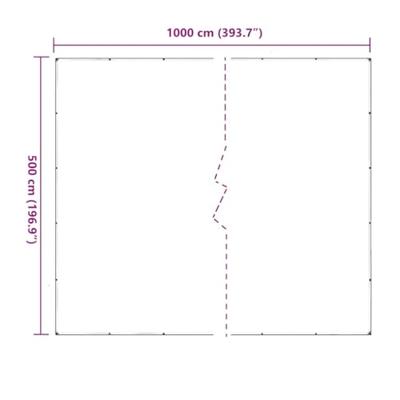 Doorzichtig zeildoek met zeilringen 5x10 m PVC