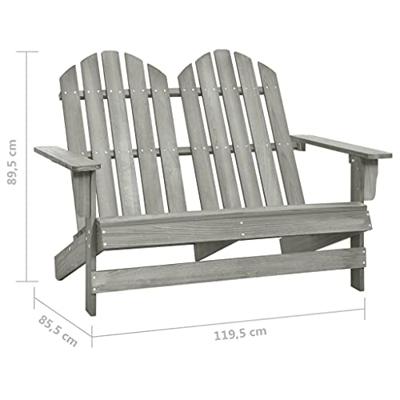 VidaXL Tuinstoel 2-zits adirondack massief vurenhout grijs