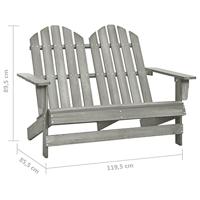 VidaXL Tuinstoel 2-zits adirondack massief vurenhout grijs - thumbnail