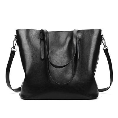 Casual PU schouder tas dames handtas messengertas (zwart)