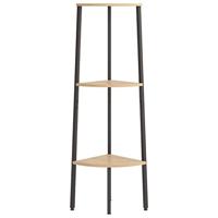 Hoekkastje met 3 schappen 45,5x31,5x120 cm lichtbruin en zwart - thumbnail