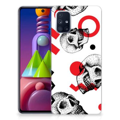 Silicone Back Case Samsung Galaxy M51 Skull Red