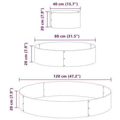 Tuin Bloempot Bruin 120 x 120 x 20 cm Weerbestendig staal