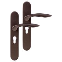 Differnz | Groningen deurkruk | ovaal schild | cilinder 55 mm | brons - thumbnail