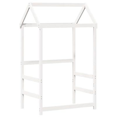 Kinderbed met huisje en bankje massief grenenhout wit 80x200 cm