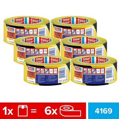 tesa 4169 04169-00063-94 Vloermarkeringstape Zwart/geel (l x b) 33 m x 50 mm 6 stuk(s)